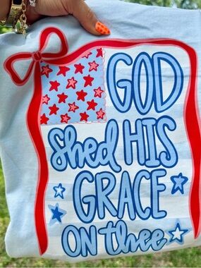 Christian Patriotic Tee | God Shed His Grace On Thee Shirt | 4th of July Faith